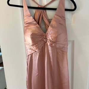 Elegant Pink Satin Dress